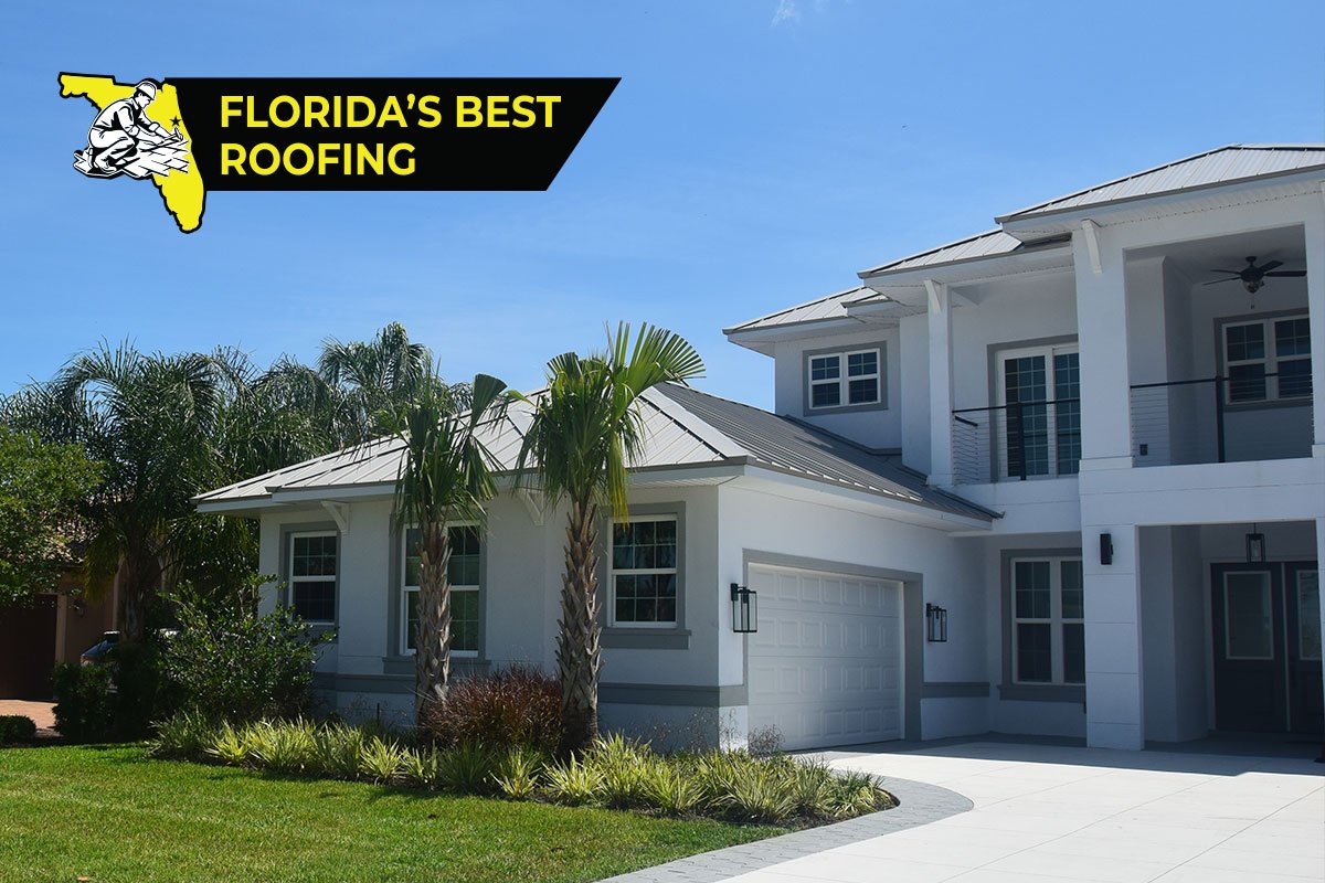 Metal Roof — Two-Story Home by Florida's Best Roofing — Standing seam · coastal Florida
