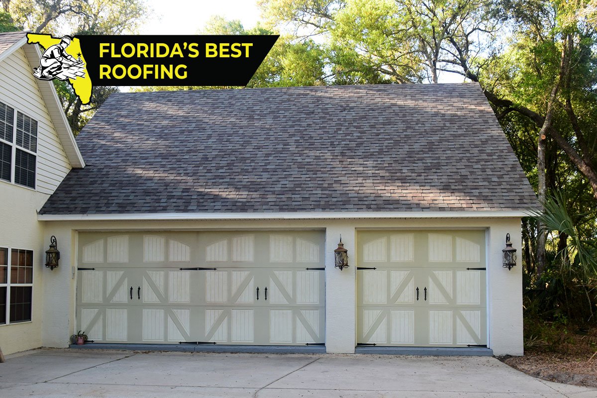 Shingle Re-Roof by Florida's Best Roofing — Two-car garage home · Ormond Beach area