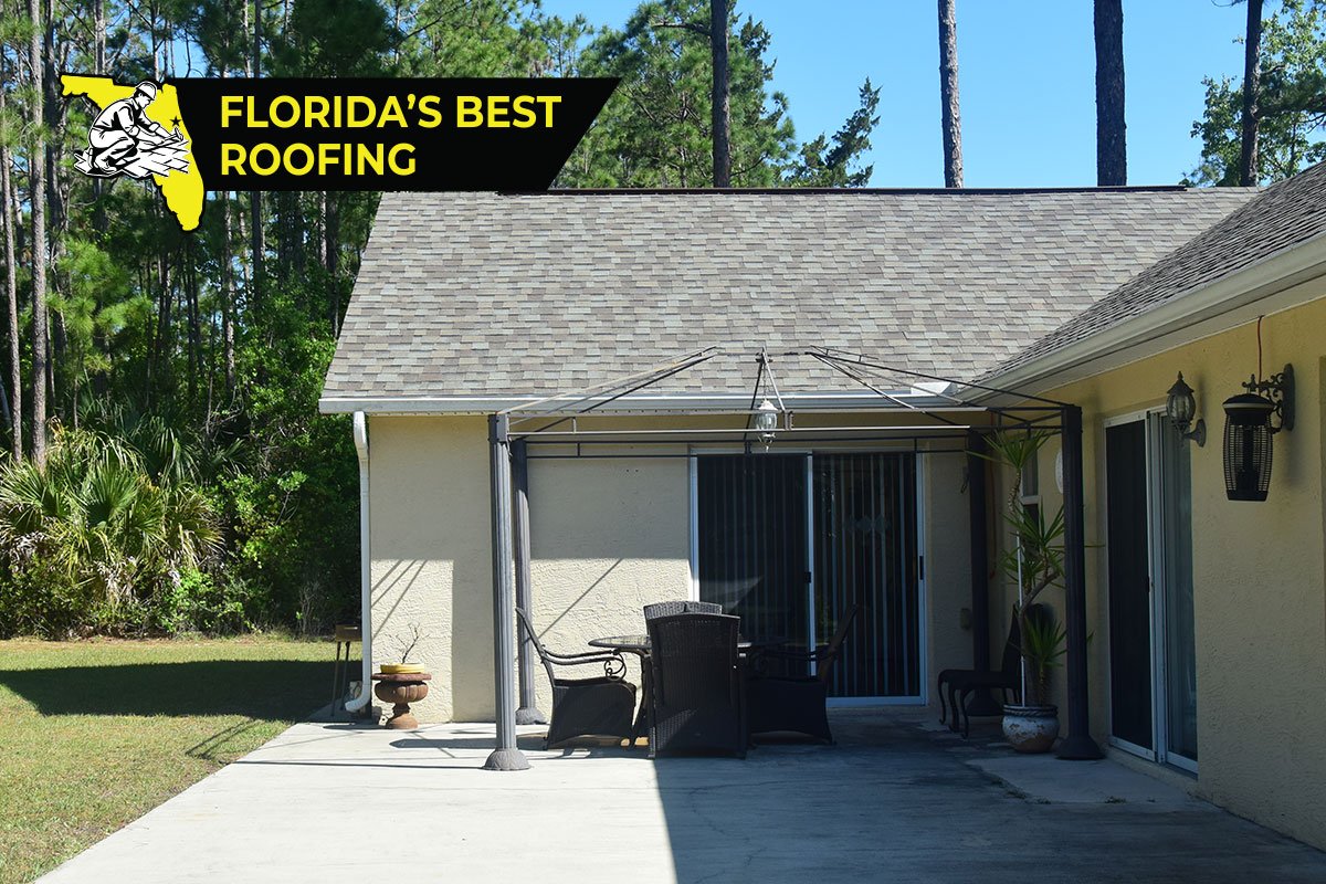 Roof Replacement by Florida's Best Roofing — Covered-patio home · Flagler County