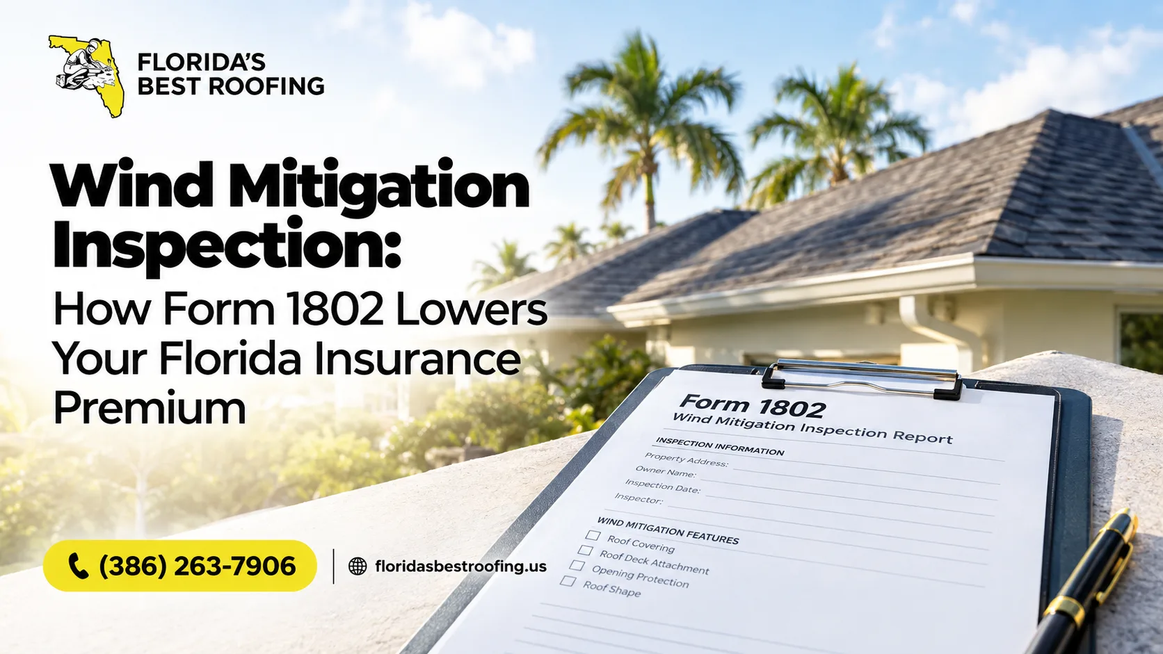 Wind Mitigation Inspection: How Form 1802 Lowers Your Florida Insurance Premium